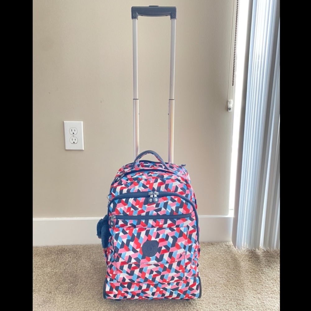 Kipling Sanaa Large Printed Rolling Backpack.